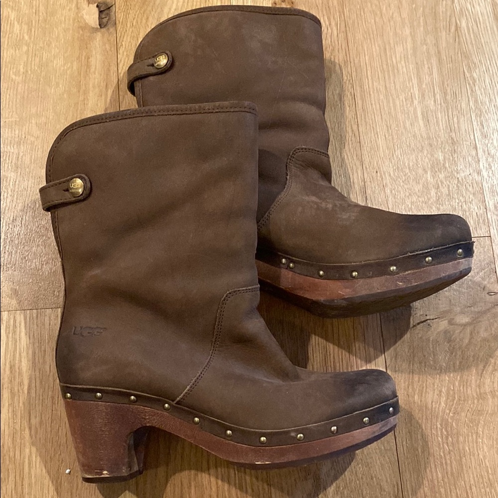 UGG Brown Wooden Sole Mules & Clogs